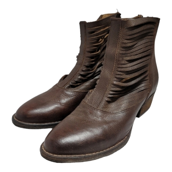 Sbicca Shoes - Sbicca Jeronimo Booties Brown Leather Strappy